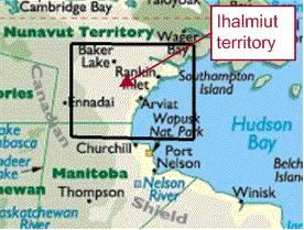 The area of Canada inhabited by the Ihalmiut