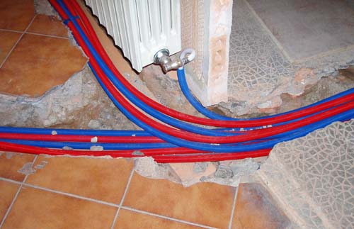 Image of the new heating pipes