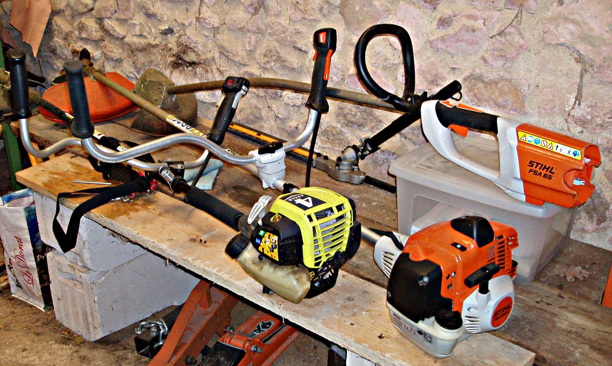 Image of A selection of strimmers and brush cutters