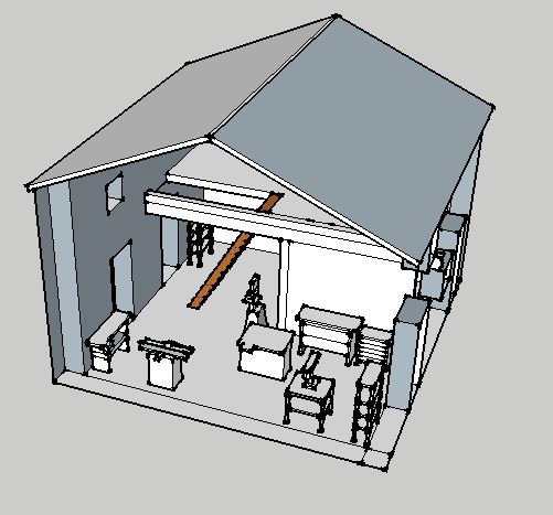 Sketchup rendering of workshop