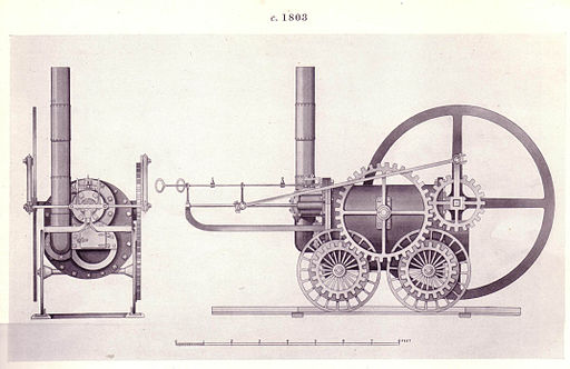 Drawing of the Trevithick Locomotive Drawing of the Trevithick Locomotive